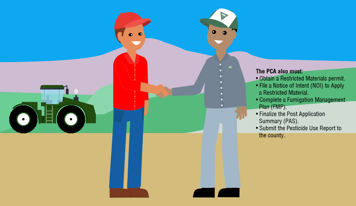 Illustration of a PCA providing a grower with a written fumigation recommendation